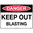 600x450mm - Metal, Class 2 Reflective - Danger Keep Out Blasting