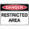 600x450mm - Metal, Class 1 Reflective - Danger Restricted Area