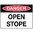 600x450mm - Metal, Class 1 Reflective - Danger Open Stope