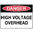 600x450mm - Metal, Class 2 Reflective - Danger High Voltage Overhead