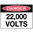 600x450mm - Metal, Class 1 Reflective - Danger 22,000 Volts