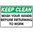 450x300mm - Poly - Keep Clean Wash your Hands before Returning to Work