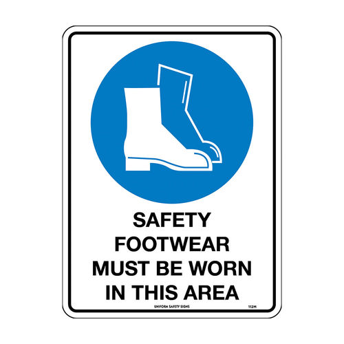 300x225mm - Self Adhesive - Safety Footwear Must Be Worn In This Area