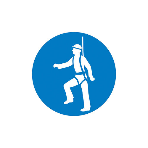 200mm Disc - Self Adhesive - Safety Harness Pictogram