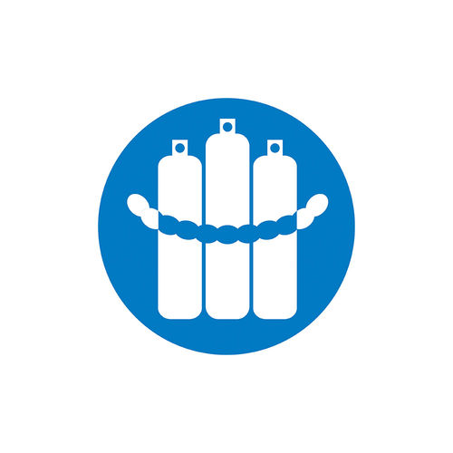 200mm Disc - Self Adhesive - Chained Cylinders Pictogram