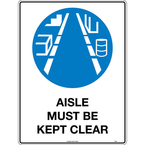 300x225mm - Metal - Aisle Must be Kept Clear