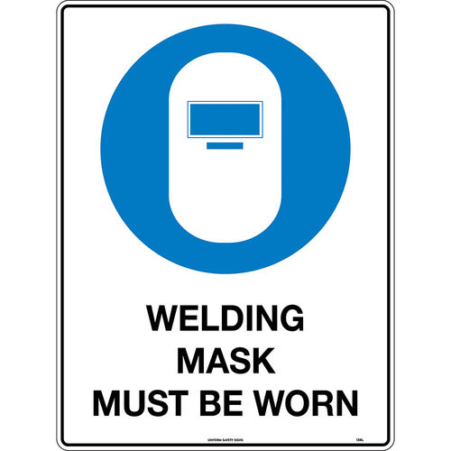 300x225mm - Poly - Welding Mask Must Be Worn