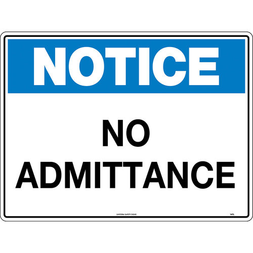 300x225mm - Metal - Notice Signs No Admittance
