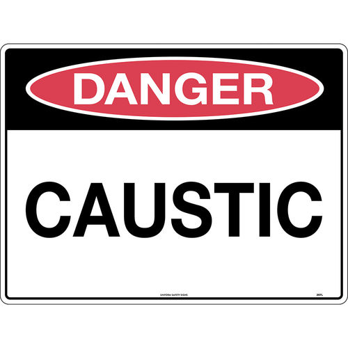 300x225mm - Metal - Danger Caustic