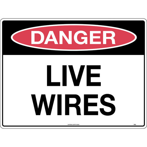 300x225mm - Poly - Danger Live Wires