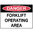 300x225mm - Self Adhesive - Danger Forklift Operating Area