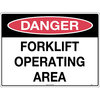 300x225mm - Poly - Danger Forklift Operating Area