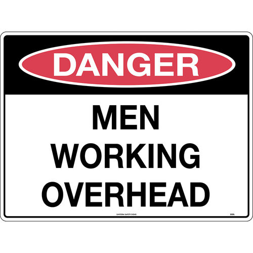 300x225mm - Metal - Danger Men Working Overhead