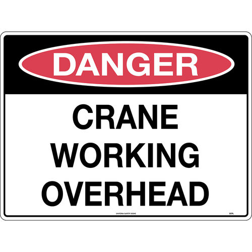 300x225mm - Metal - Danger Crane Working Overhead