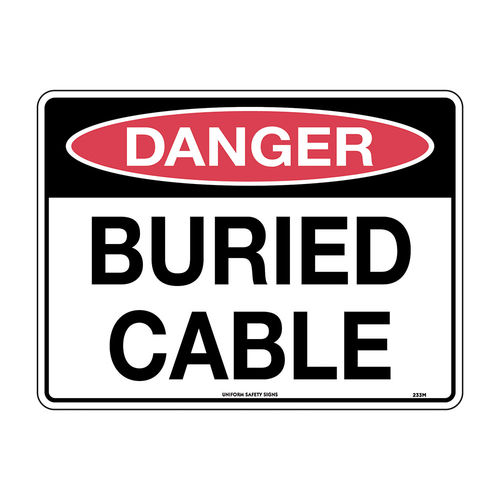 300x225mm - Poly - Danger Buried Cable