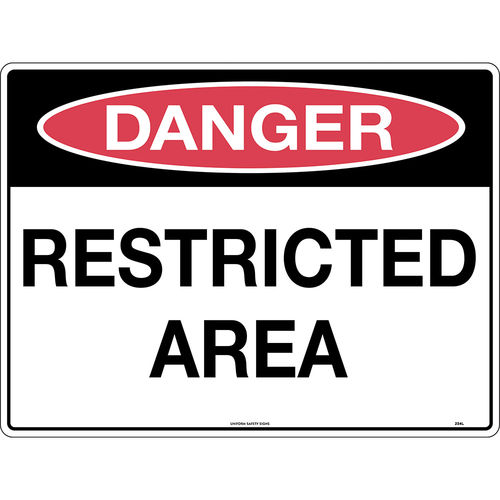 300x225mm - Metal - Danger Restricted Area