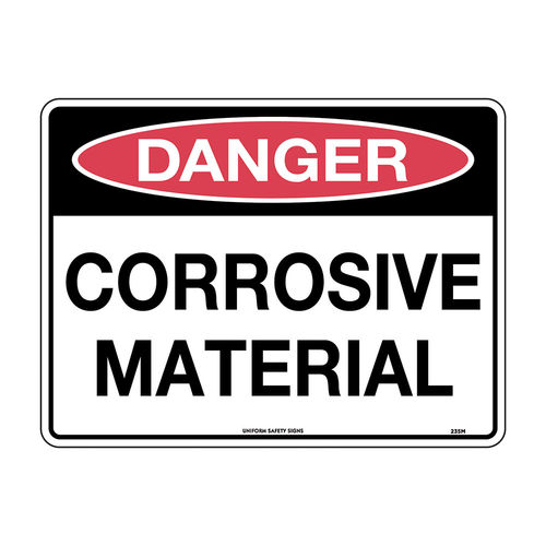300x225mm - Poly - Danger Corrosive Material