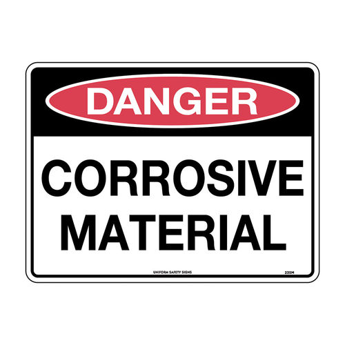 300x225mm - Poly - Danger Corrosive Material