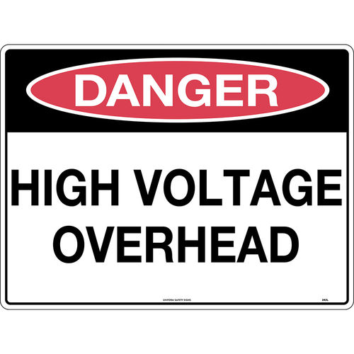 300x225mm - Poly - Danger High Voltage Overhead