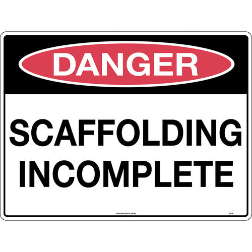 300x225mm - Poly - Danger Scaffolding Incomplete