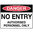 300x225mm - Self Adhesive - Danger No Entry Authorised Personnel Only