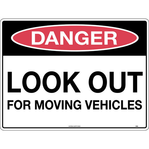 300x225mm - Metal - Danger Look Out for Moving Vehicles