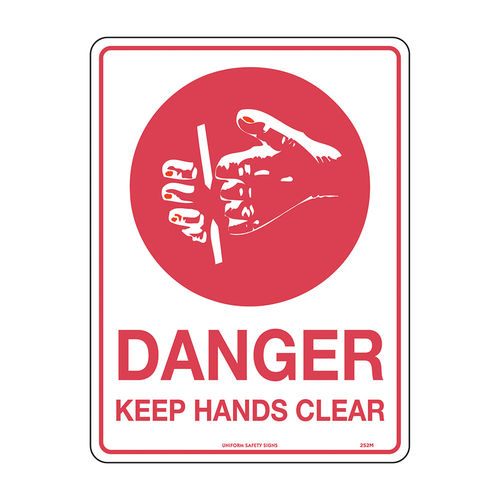300x225mm - Poly - Danger Keep Hands Clear