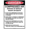 300x225mm - Metal - Danger Compressed Air Beware of Serious Injury or Death etc.