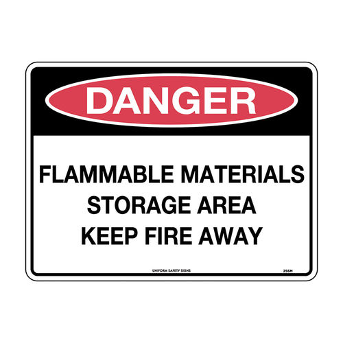 300x225mm - Metal - Danger Flammable Materials Storage Area Keep Fire Away