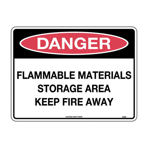 300x225mm - Poly - Danger Flammable Materials Storage Area Keep Fire Away