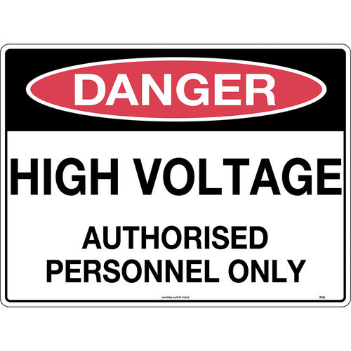 300x225mm - Metal - Danger High Voltage Authorised Personnel Only