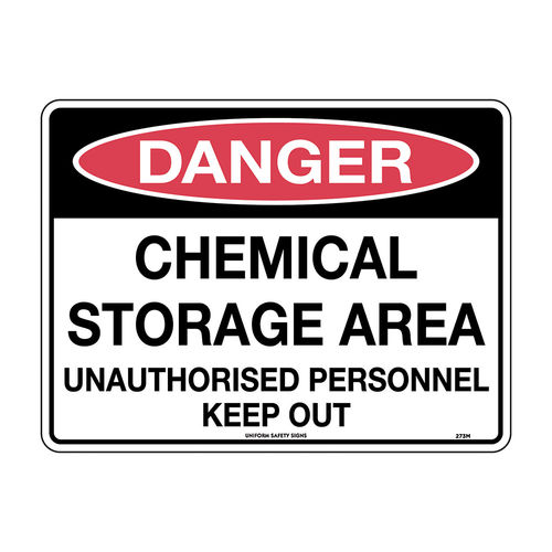 300x225mm - Metal - Danger Chemical Storage Area Unauthorised Personnel Keep Out