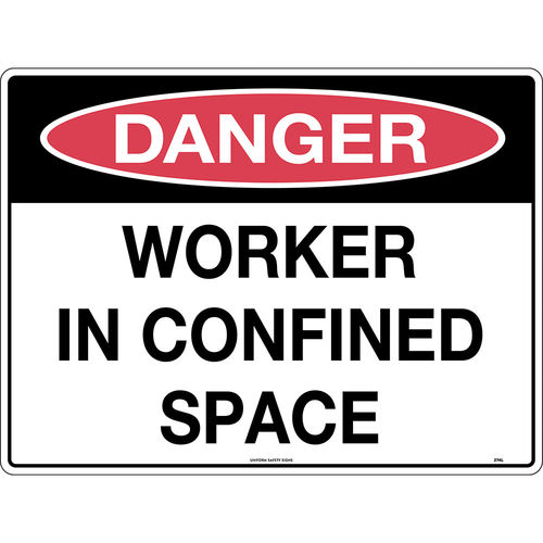 300x225mm - Metal - Danger Worker in Confined Space