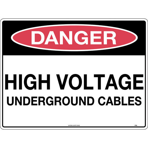 300x225mm - Poly - Danger High Voltage Underground Cables