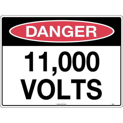 300x225mm - Metal - Danger 11,000 Volts