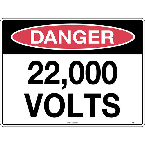 300x225mm - Metal - Danger 22,000 Volts
