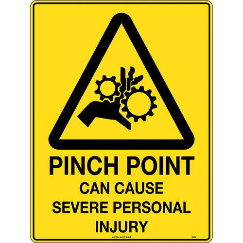 300x225mm - Poly - Caution Pinch Point Can Cause Severe Personal Injury