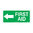 300x140mm - Self Adhesive - First Aid with Left Arrow