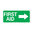 300x140mm - Self Adhesive - First Aid with Right Arrow