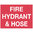 300x225mm - Self Adhesive - Fire Hydrant and Hose