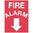 300x225mm - Self Adhesive - Fire Alarm (Arrow Down)
