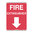 240x180mm - Self Adhesive - Fire Extinguisher (Arrow Down)