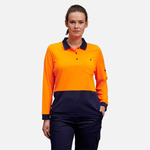 King Gee WOMENS WC H/FREEZE L/S DAY POLO,