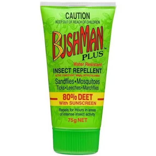 BUSHMANS (BP75G) PLUS DRY GEL,  REPELLENT + SUNSCREEN