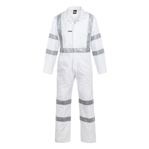 WORKCRAFT HI VIS NIGHTWORKERS C/DRILL COVERALLS + TAPE