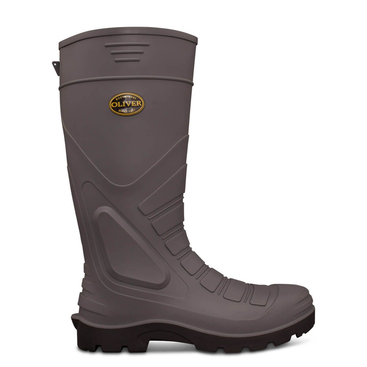 Oliver 22-205 Pull On Steel Toe PVC Waterproof Safety Gumboot - Grey