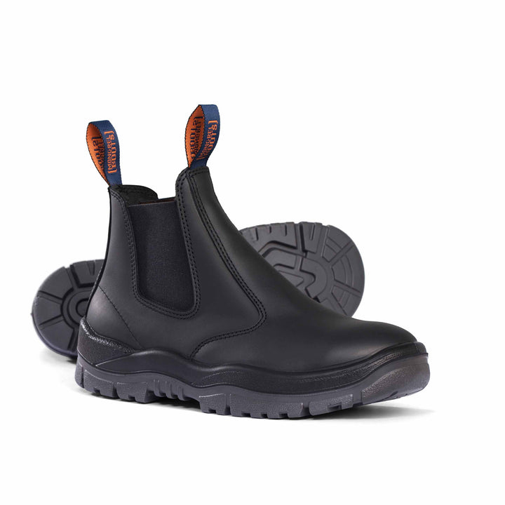 Mongrel #240 Steel Toe Elastic Sided Premium Safety Boot - Black Oil Kip