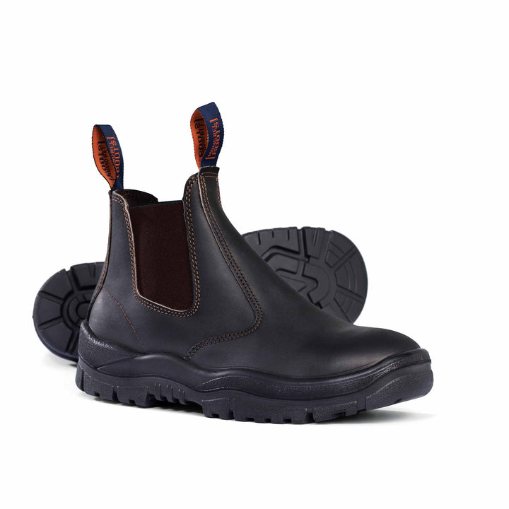 Mongrel #240 Steel Toe Elastic Sided Premium Safety Boot - Claret Oil Kip