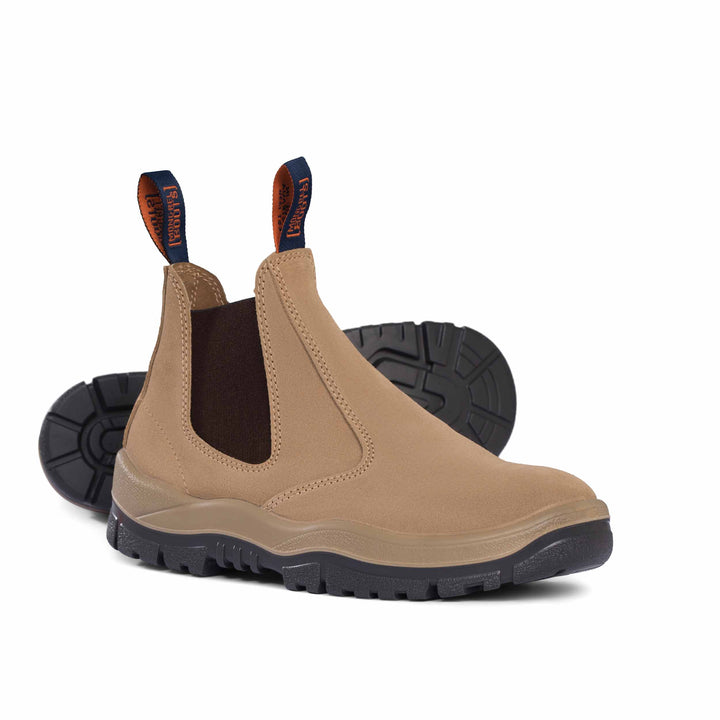 Mongrel #240 Steel Toe Elastic Sided Safety Boot - Wheat Suede