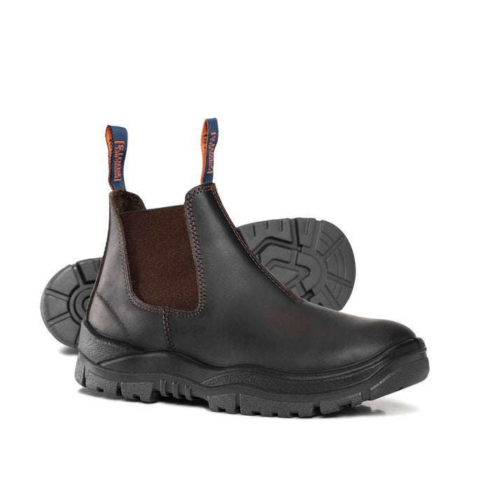 Mongrel #240 Steel Toe Elastic Sided Safety Boot - Claret Oil Kip